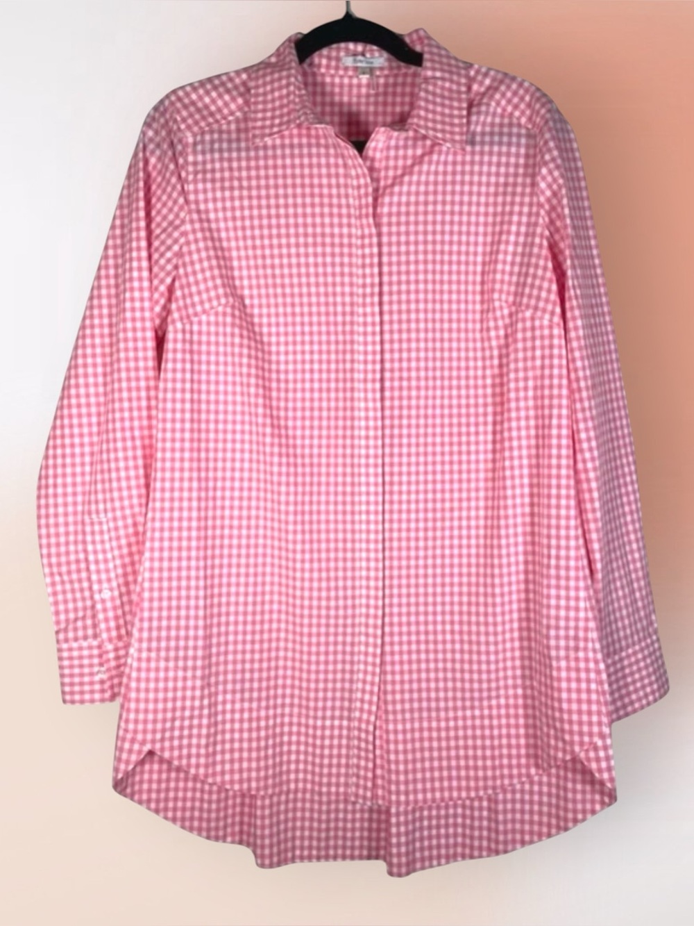Tyler Boe for Tuckernuck Pink Gingham Check Cotton Sherri Button Front Shirt 6
